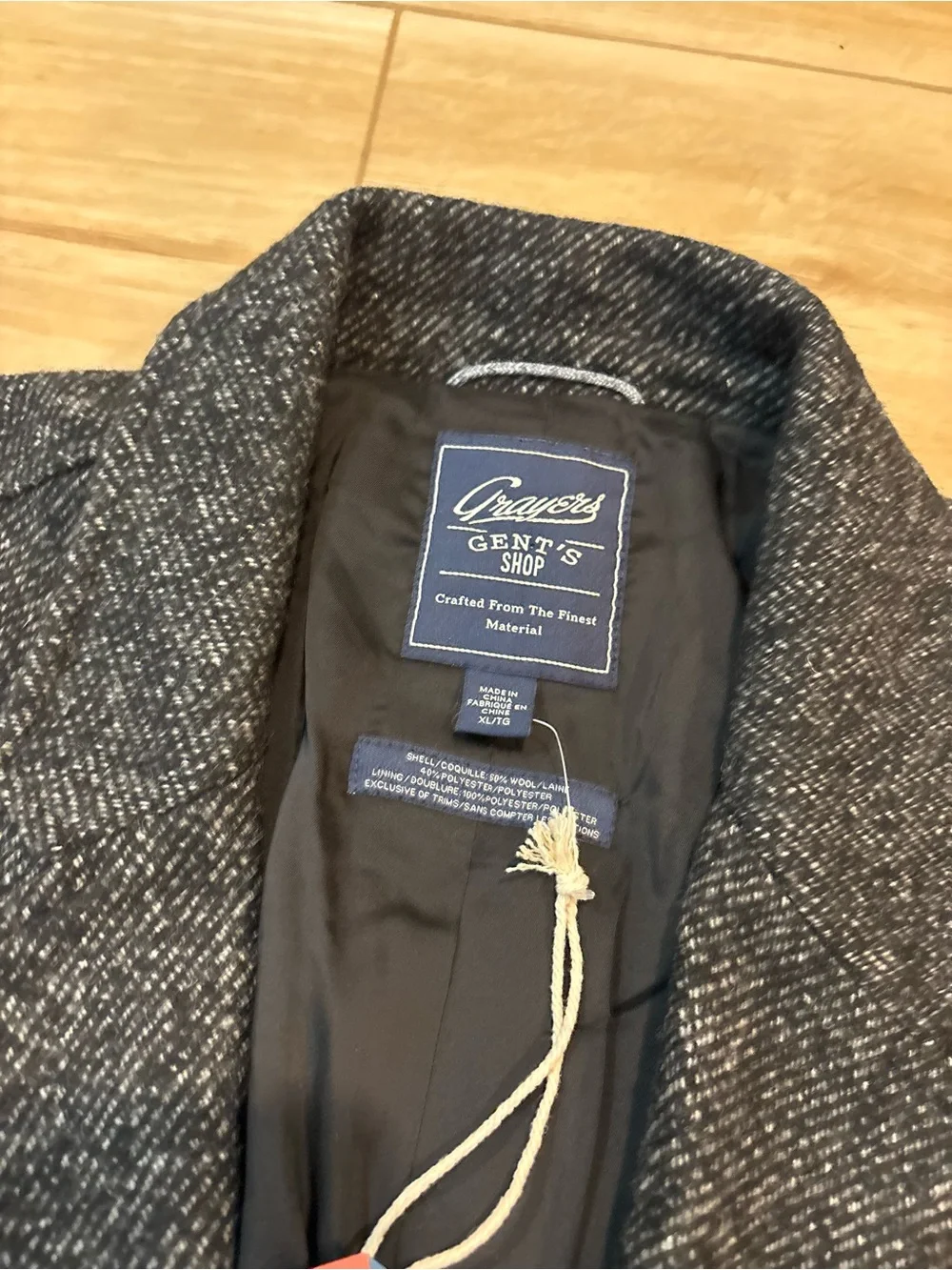 Grayers mens Blazer size XL tweed West End Blazer gray black marl NWT